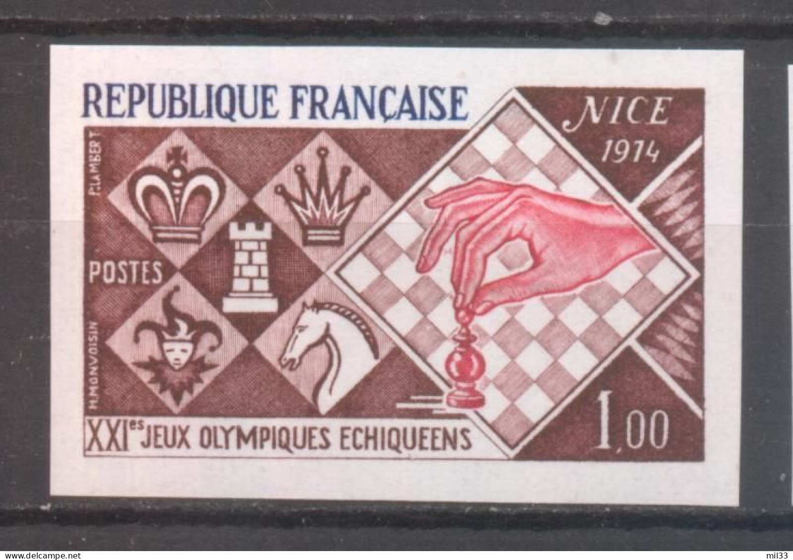 Jeux échiquéens YT 1800 De 1974 Sans Trace De Charnière - Ohne Zuordnung