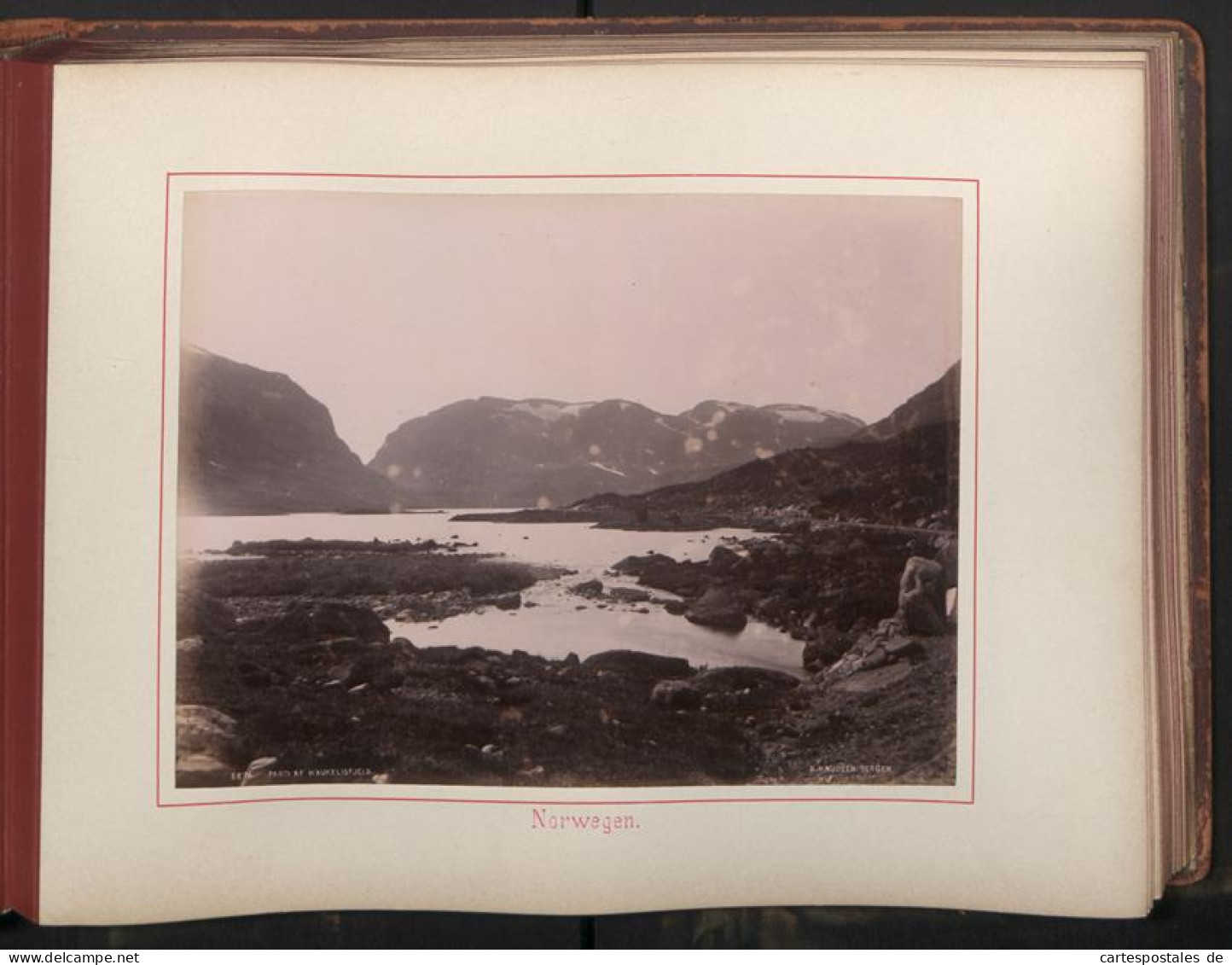 Fotoalbum mit 87 Fotografien, Ansicht Norwegen, K. Knudsen (Bergen), Kristiania, Schleuse (Strengen), Gletscher, Frank 