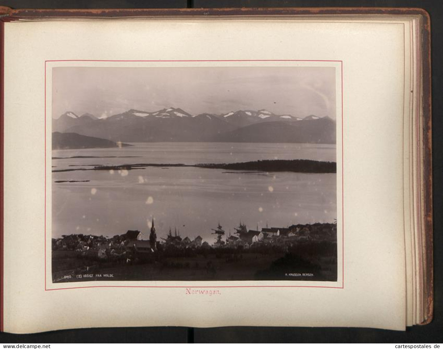 Fotoalbum mit 87 Fotografien, Ansicht Norwegen, K. Knudsen (Bergen), Kristiania, Schleuse (Strengen), Gletscher, Frank 