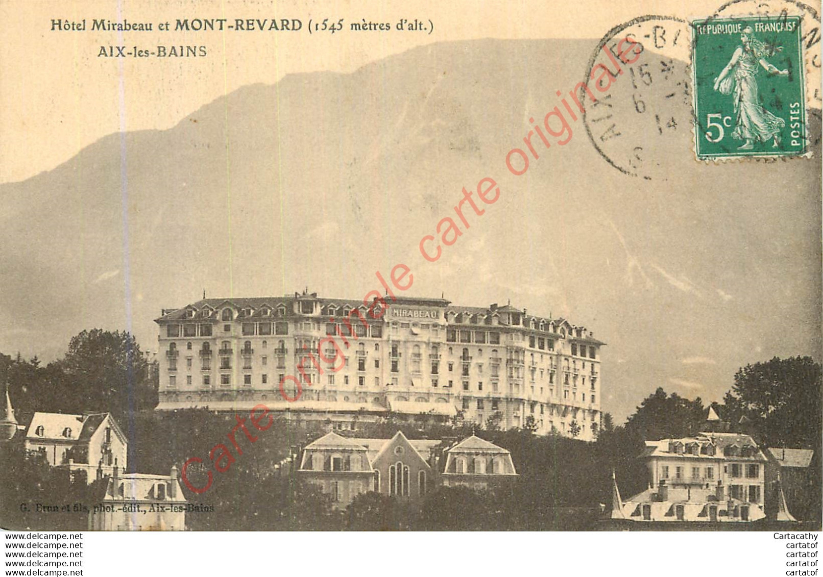 73. AIX LES BAINS .  Hôtel Mirabeau Et Mont Revard . - Aix Les Bains