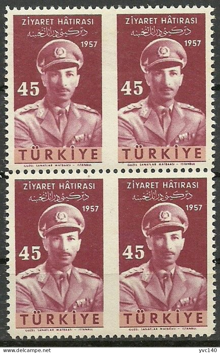 Turkey; 1957 Visit Of The King Of Afghanistan To Turkey 45 K. ERROR "Partially Imperf." - Unused Stamps