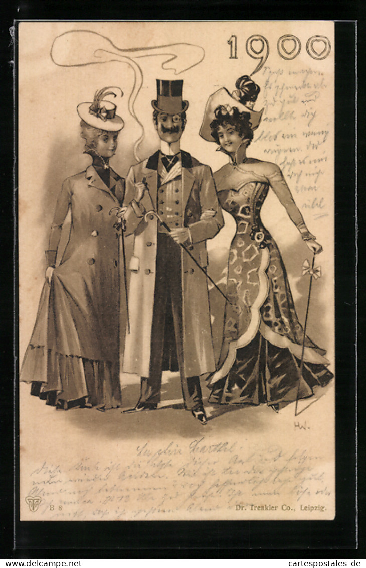 AK Mode Für Den Herren Und Die Damen Um 1900  - Fashion