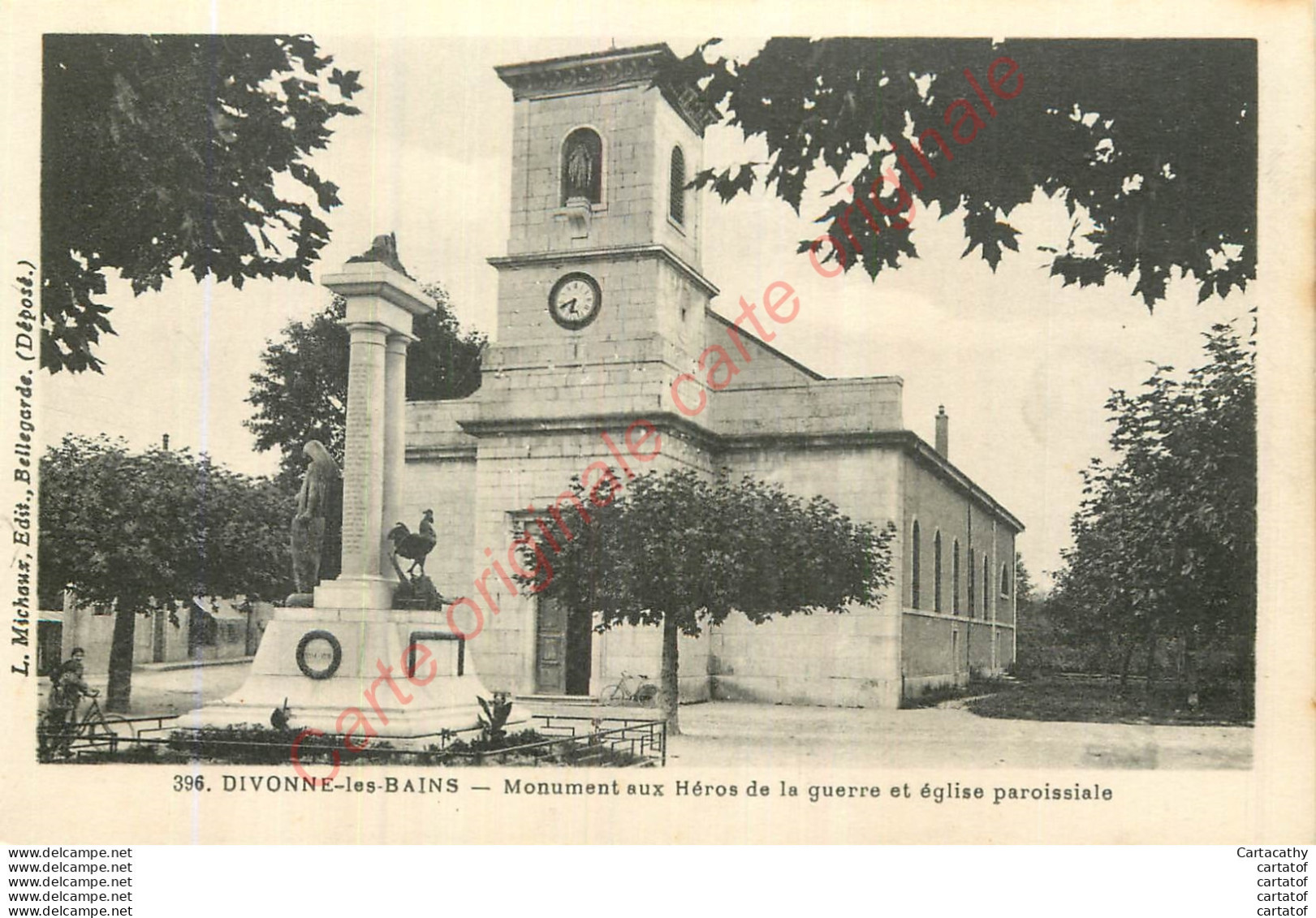 01.   DIVONNE LES BAINS .  Monument Aux Héros De La Guerre Et église Paroissiale . - Divonne Les Bains