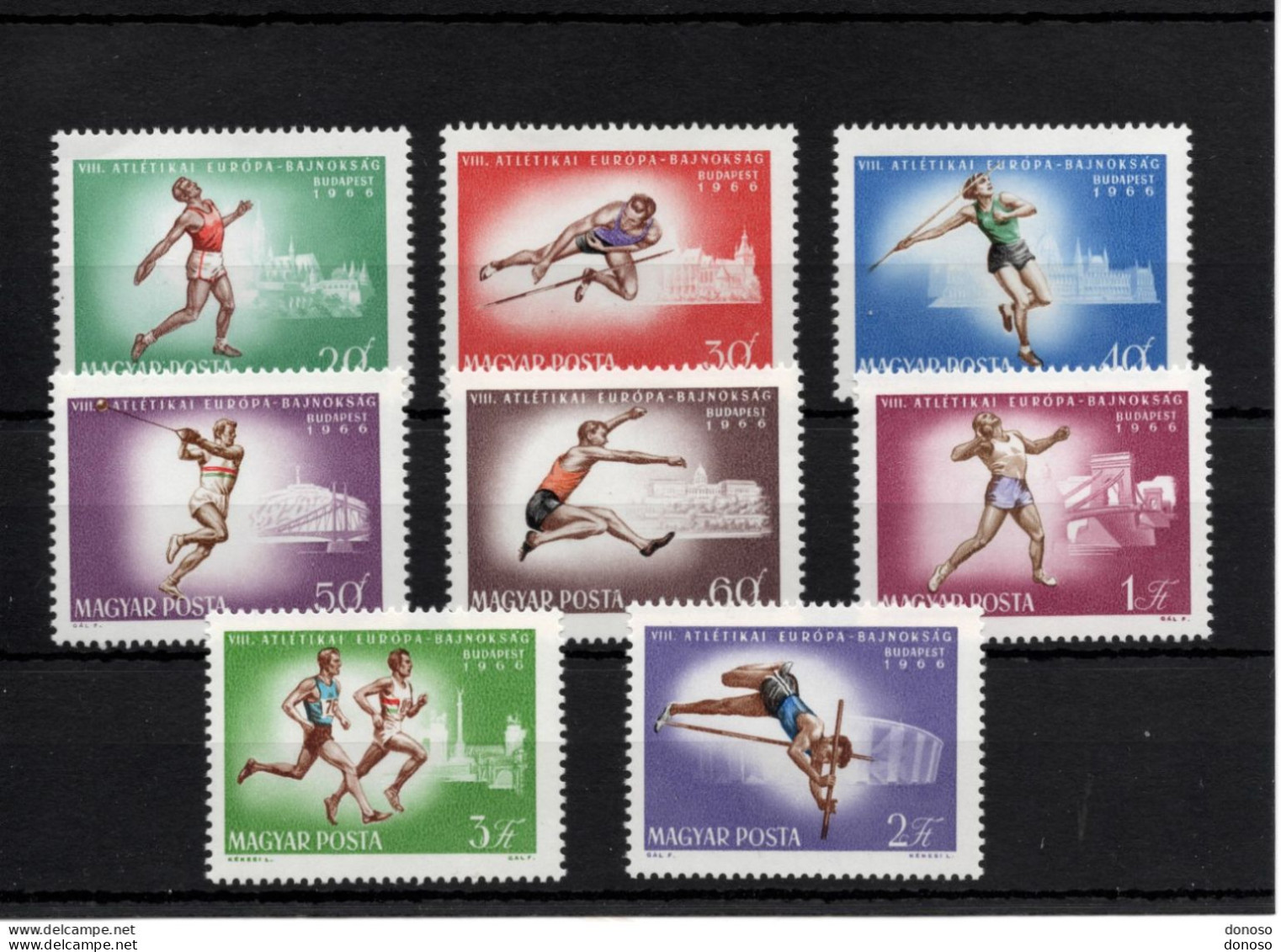 HONGRIE 1966 ATHLETISME Yvert 1852-1859, Michel 2262-2269 NEUF** MNH Cote Yv 7 Euros - Unused Stamps