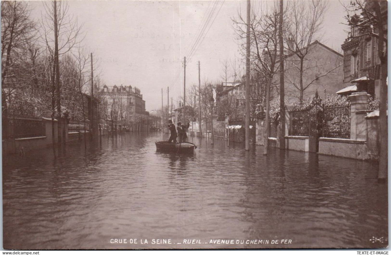 92 RUEIL MALMAISON - Avenue Du Chemin De Fer (crue De 1910) - Rueil Malmaison