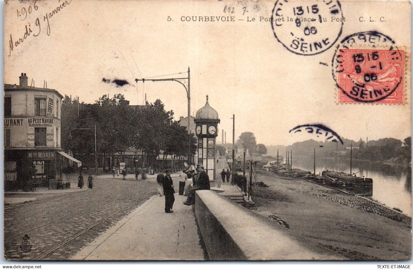 92 COURBEVOIE - Le Port Et La Place Du Port  - Courbevoie