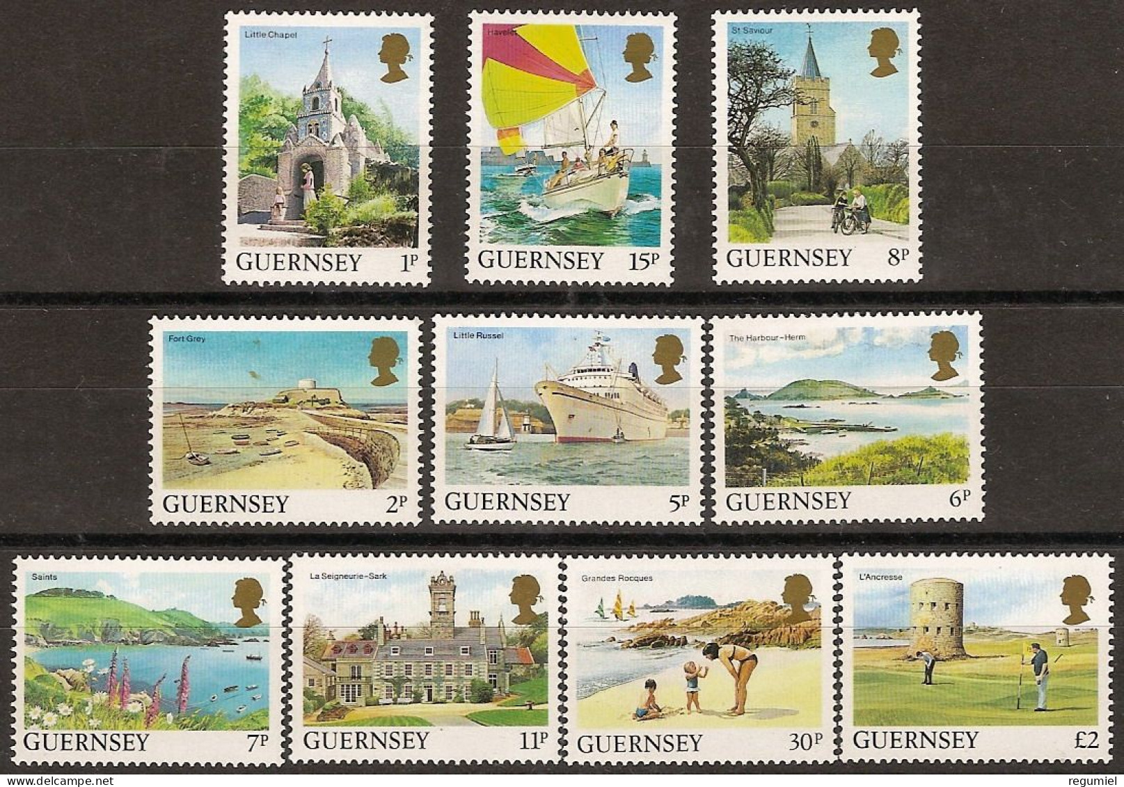 Guernsey 327/336 ** MNH. 1985 - Guernsey