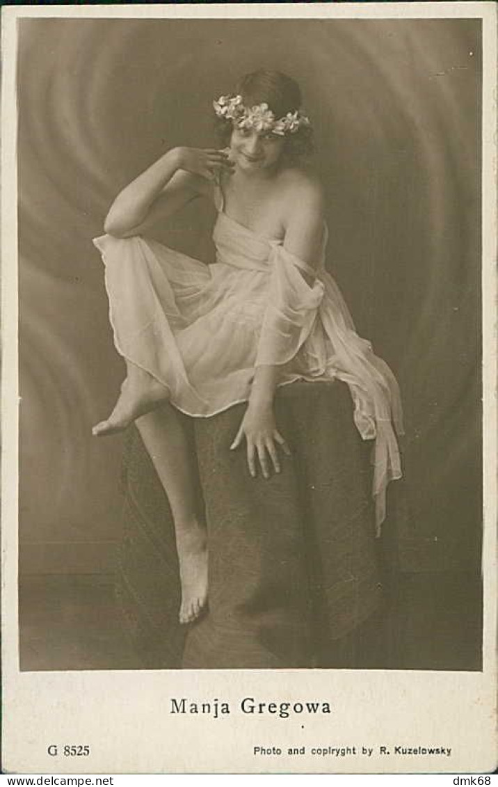 MANJA GREGOWA - ACTRESS - PHOTO KUZELOWSKY - RPPC POSTCARD 1920s  (TEM539) - Künstler