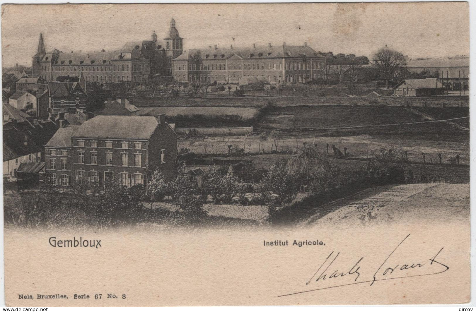 Gembloux - Institut Agricole (Nels Serie 67 No 8) (gelopen Kaart Van Rond 1900 Met Zegel) - Gembloux