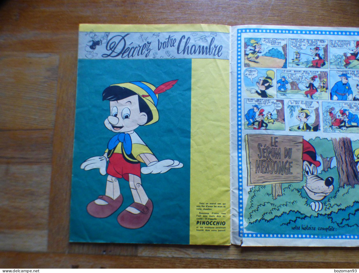 JOURNAL MICKEY BELGE  N° 90  Du 27/06/1952 COVER MICKEY ET DONALD + POSTER PINOCCHIO - Journal De Mickey