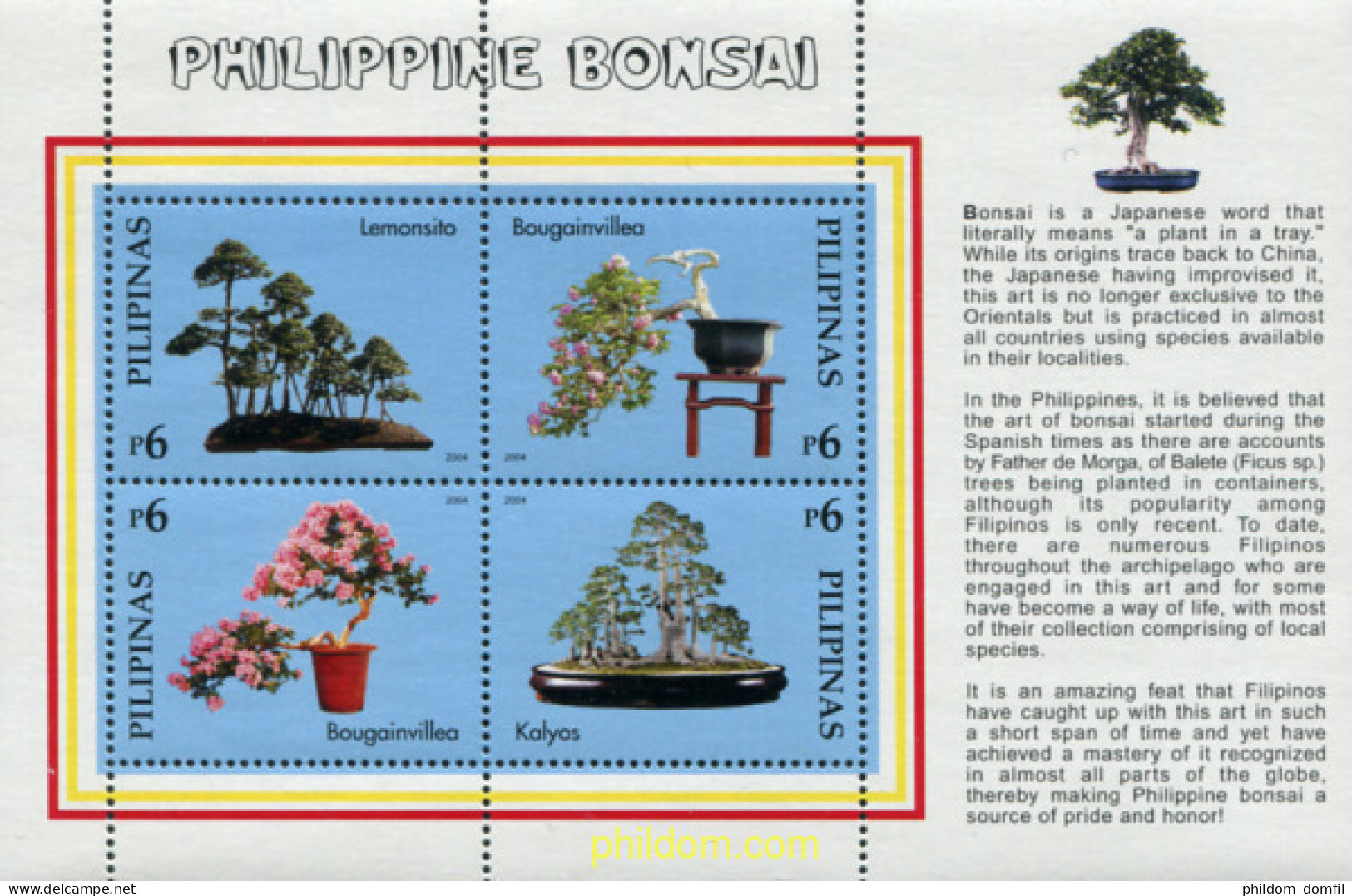 198072 MNH FILIPINAS 2004 BONSAIS - Philippines