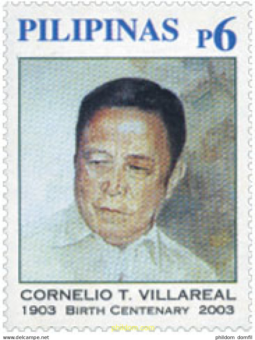 136733 MNH FILIPINAS 2003 CENTENARIO DEL NACIMIENTO DE CORNELIO T. VILLAREAL - Philippines