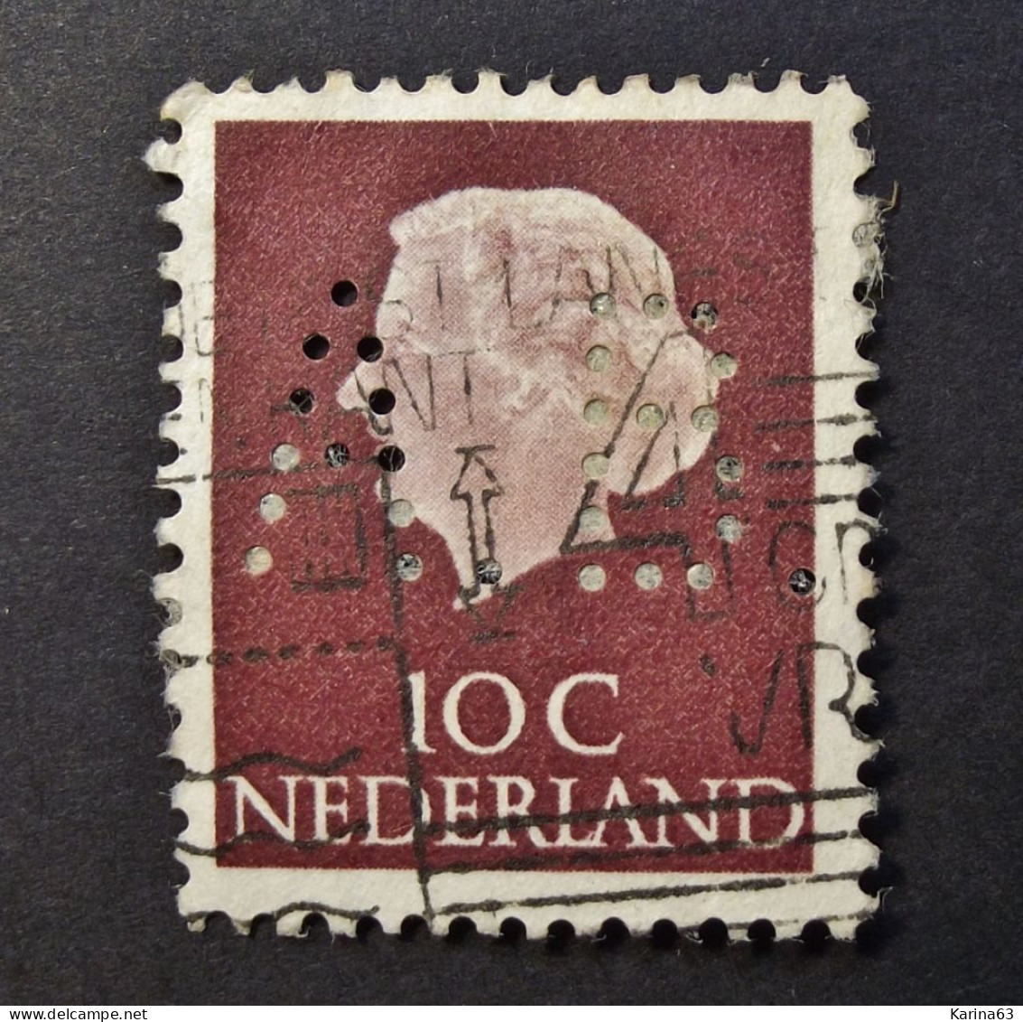 Nederland - Pays-Bas - Juliana -  Perfin - Lochung -  A.B. -  N.V.Chemicalienhandel V/h Firma A.Bisschop Pzoon Cancelled - Perforés