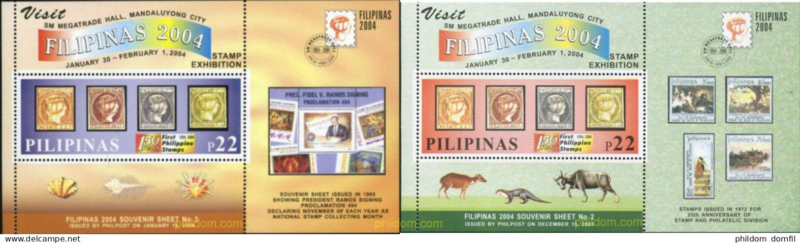 182100 MNH FILIPINAS 2004 FILIPINAS 2004. 150 ANIVERSARIO DE LOS PRIMEROS SELLOS FILIPINOS - Philippines