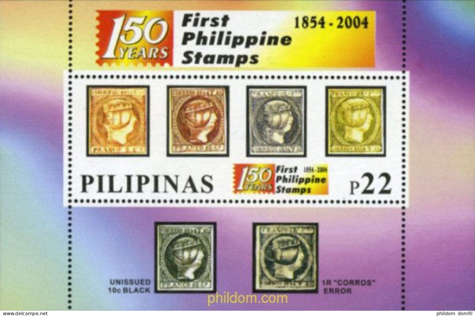 182117 MNH FILIPINAS 2004 150 ANIVERSARIO DE LOS PRIMEROS SELLOS FILIPINOS - Philippinen