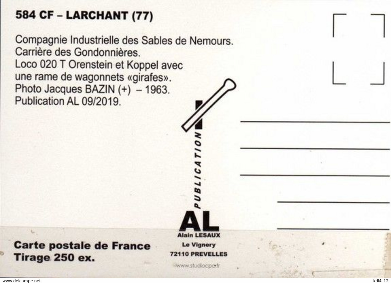 AL 584 - Train - Loco 020 T Orenstein Et Koppel - Carrière Des Gondonnières - LARCHANT - CISN - Larchant