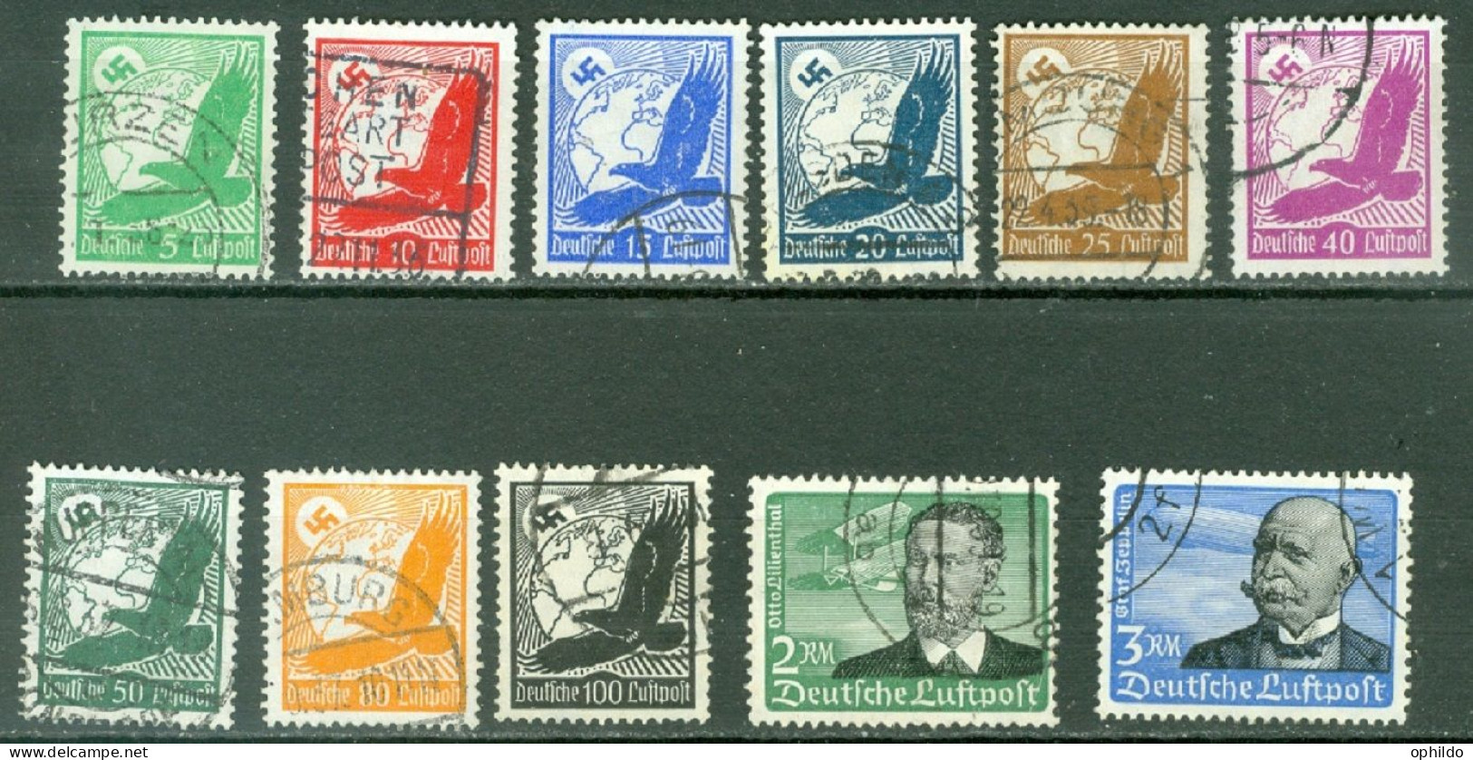 Allemagne Yvert PA 43/53 Ou Michel 529/539 Ob TB - Used Stamps
