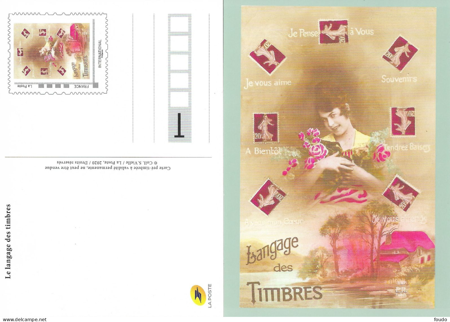 FRANCE CARTE POSTALE International LE LANGAGE DES TIMBRES** - Letter Cards