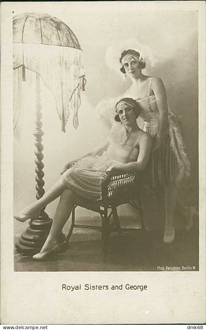 ROYAL SISTERS AND GEORGE - ACTRESS - RPPC POSTCARD 1920s  (TEM542) - Entertainers
