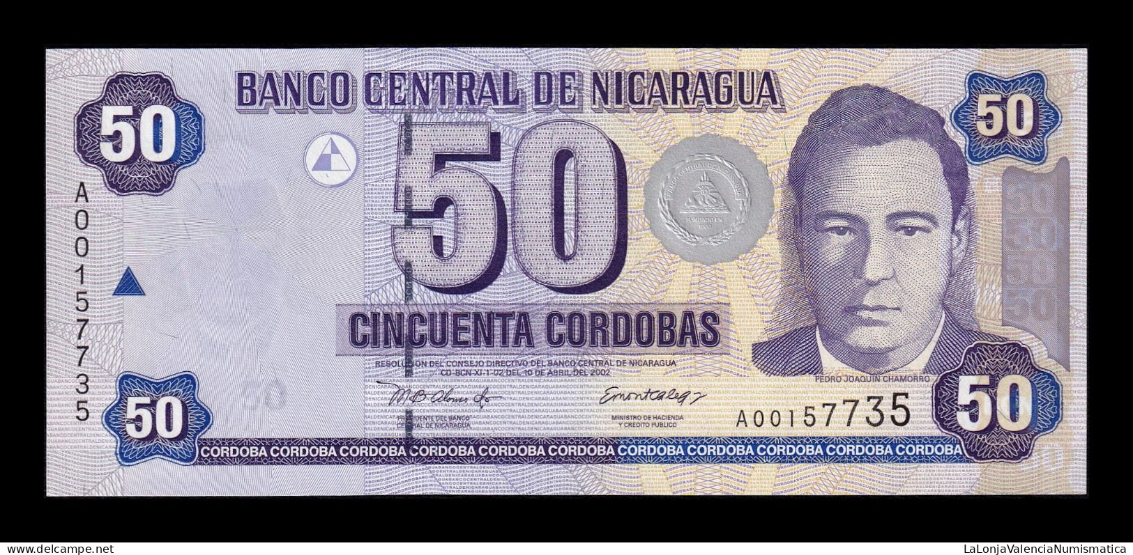 Nicaragua 50 Córdobas 2002 Pick 193 Sc Unc - Nicaragua