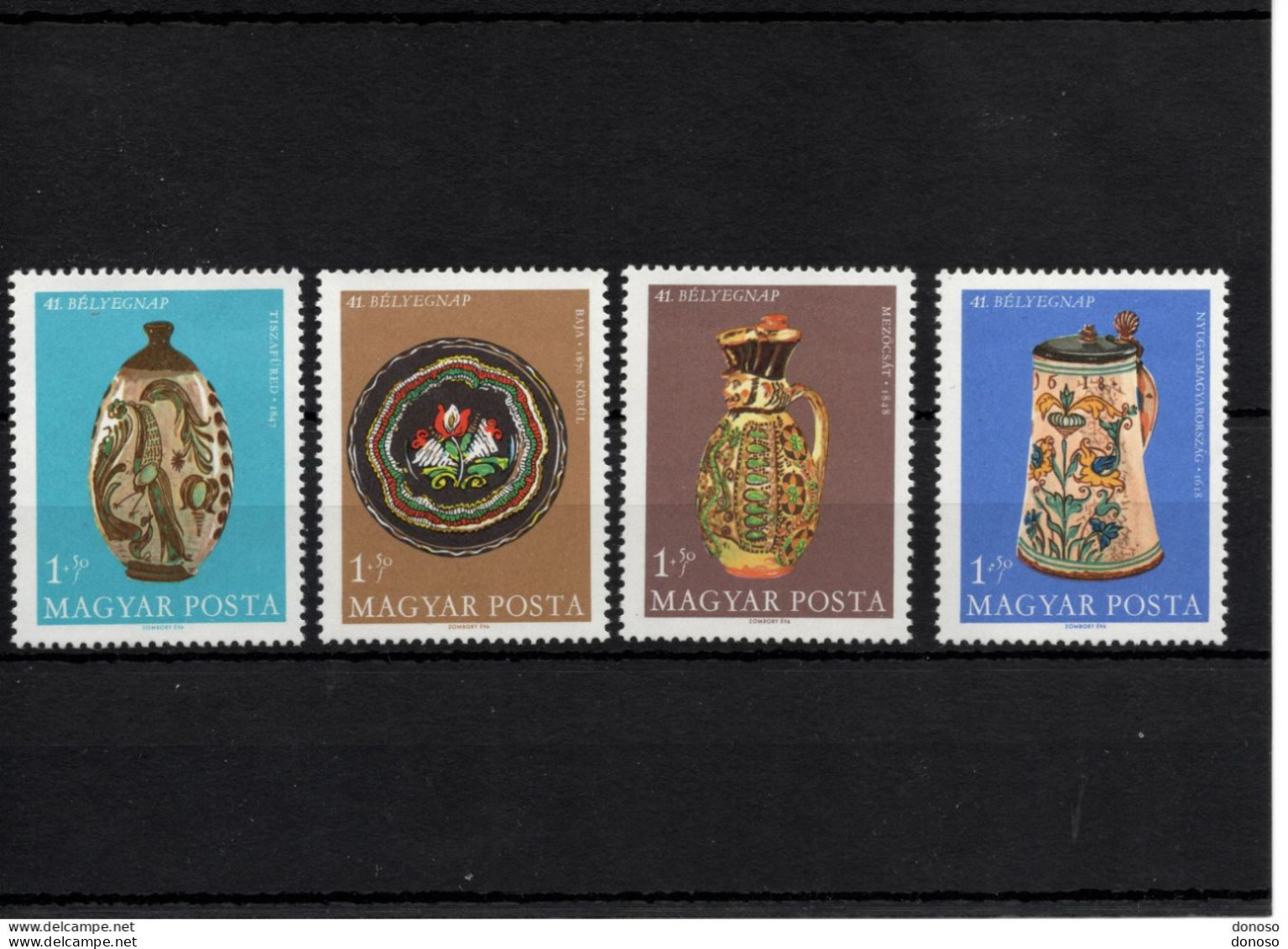 HONGRIE 1968 Journée Du Timbre, Poteries Yvert 2001-2004, Michel 2443-2446 NEUF** MNH Cote 5,20 Euros - Unused Stamps