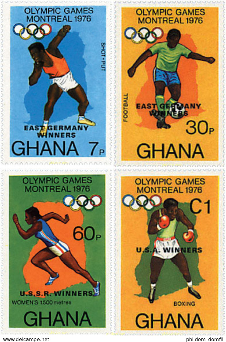 70801 MNH GHANA 1977 21 JUEGOS OLIMPICOS VERANO MONTREAL 1976 - Ghana (1957-...)