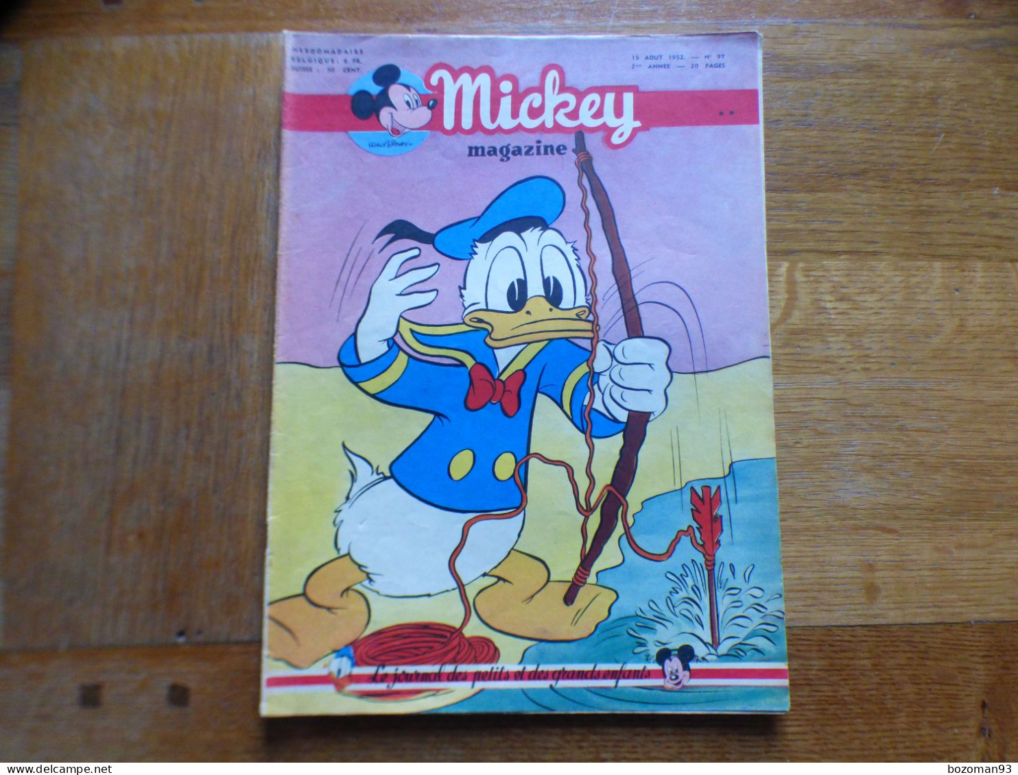 JOURNAL MICKEY BELGE  N° 97 Du 97/1952 COVER  DONALD + PINOCCHIO - Journal De Mickey