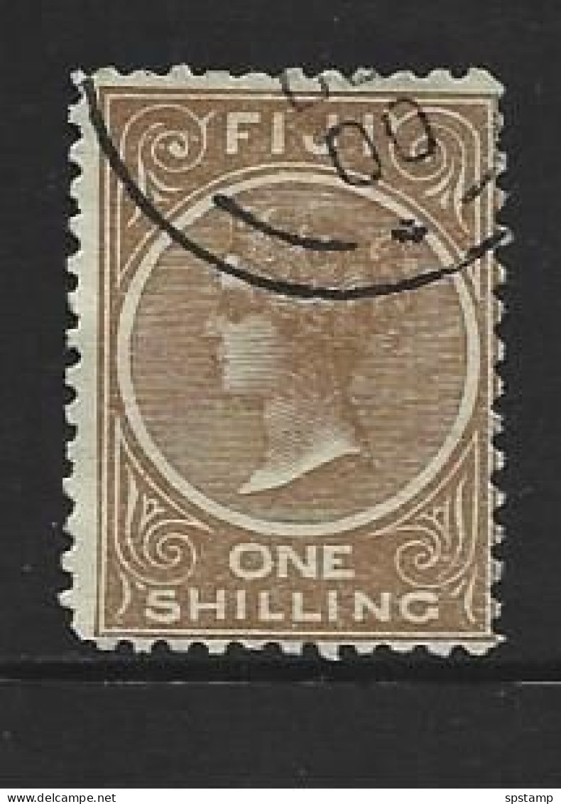 Fiji 1878 - 1890 1/- Yellow Brown QV FU - Fiji (...-1970)