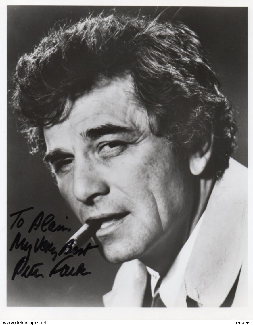 PHOTO GRAND FORMAT 1 - ENV 1 - CINEMA - PHOTO DEDICACEE DE L'ACTEUR AMERICAIN PETER FALK ALIAS COLUMBO - Signed Photographs