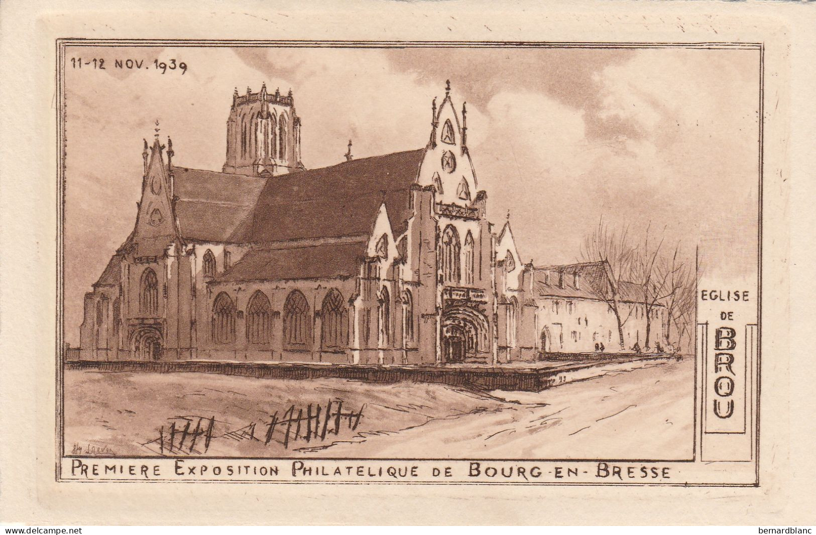 BOURG EN BRESSE - AIN - PREMIERE EXPOSITION PHILATELIQUE - 11 ET 12 NOVEMBRE 1939 - Eglise De Brou