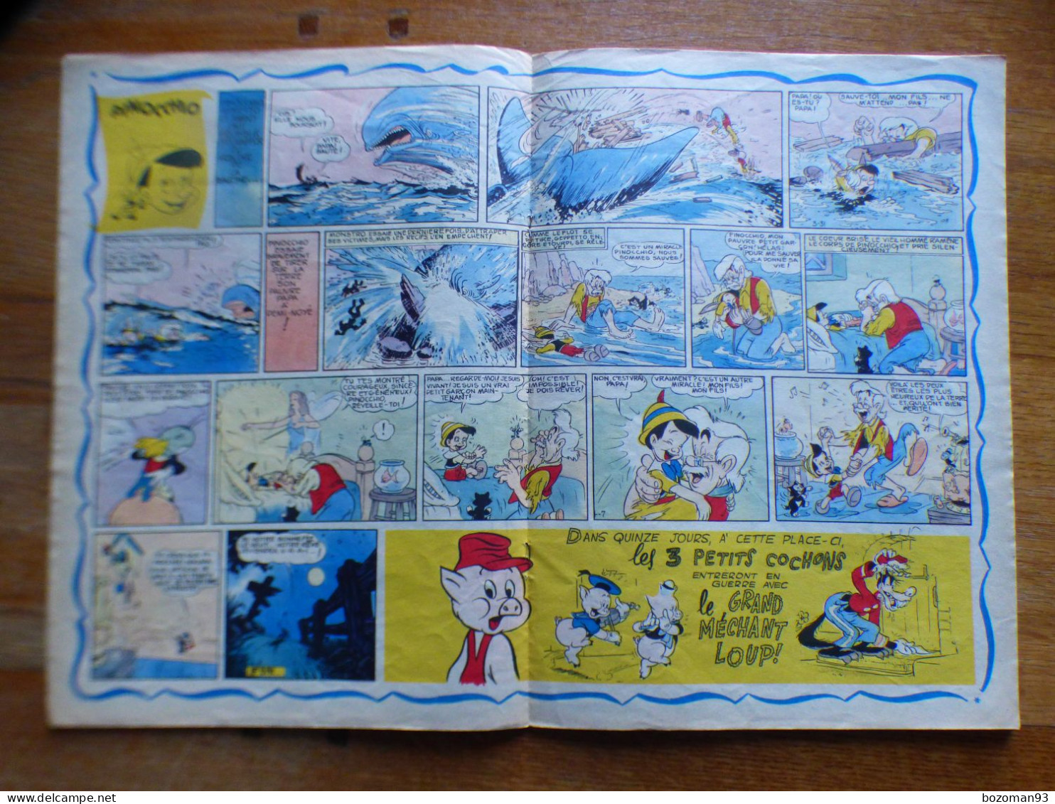 JOURNAL MICKEY BELGE  N° 103 Du 26/09/1952  COVER  BONGO LE PETIT OURS + PINOCCHIO - Journal De Mickey
