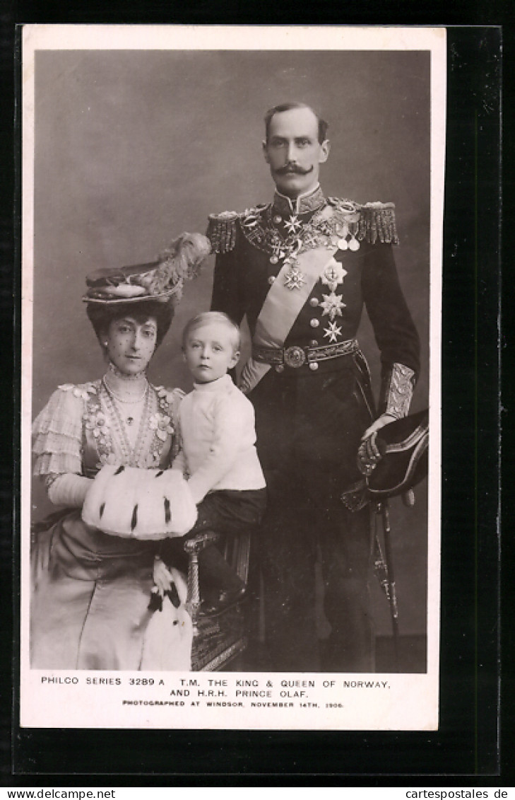 AK T. M. The King & Queen Of Norway And H. R. H. Prince Olaf  - Royal Families