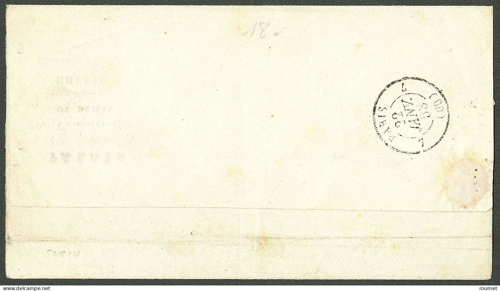 Lettre. No 2c, Vert Très Foncé, Petit Bdf, Obl étoile Sur Lettre De Janv 53 Pour Paris. - TB - R - 1849-1850 Ceres