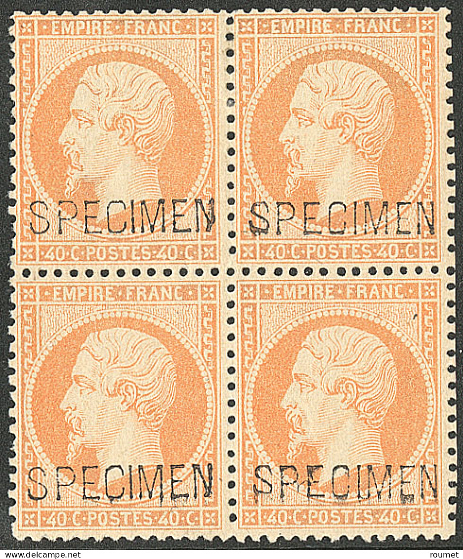 **  Specimen. No 23d, Bloc De Quatre (deux Ex *), Très Frais. - TB - 1862 Napoléon III