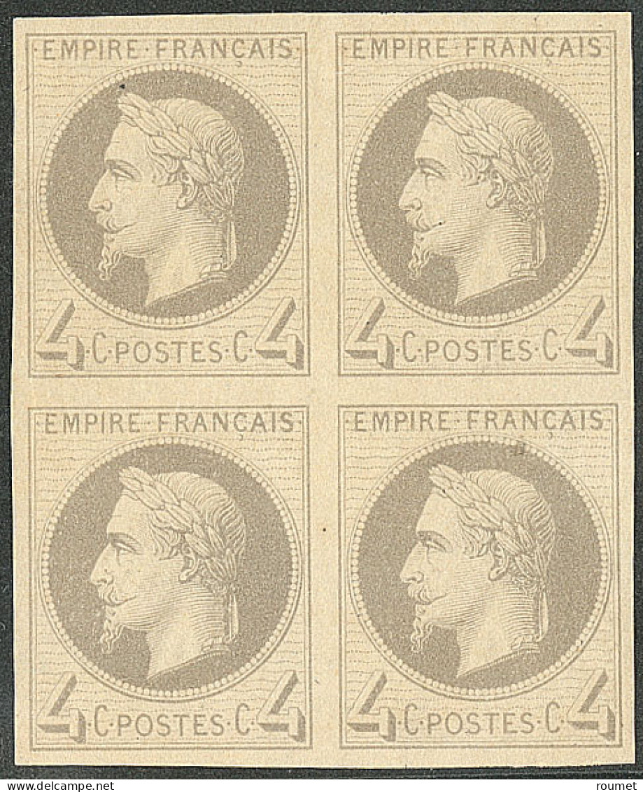 **  Rothschild. No 27Be, Bloc De Quatre (un Ex *). - TB - 1863-1870 Napoléon III Con Laureles
