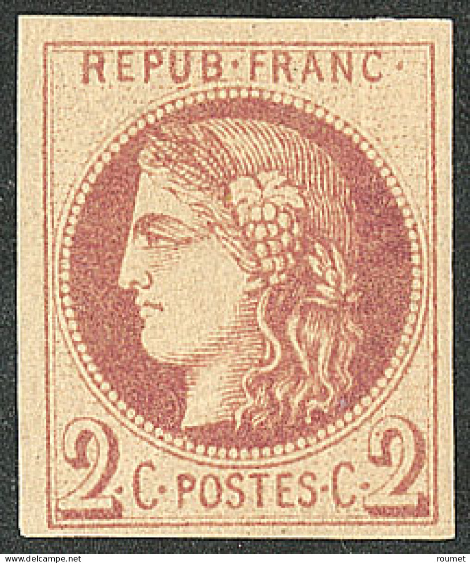 * Report I. No 40Ab, Brun-rouge, Pli De Gomme Mais Superbe. - RR (Un Des Timbres Les Plus Rares De France) - 1870 Ausgabe Bordeaux