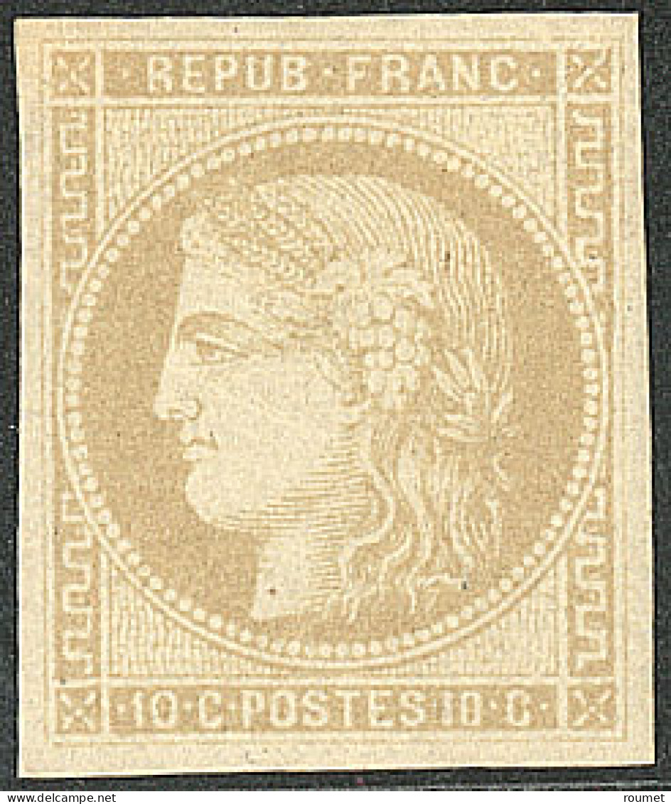 * No 43Ab, Bistre-verdâtre, Petit Aminci Au Verso Mais Belle Nuance Et TB D'aspect - 1870 Bordeaux Printing