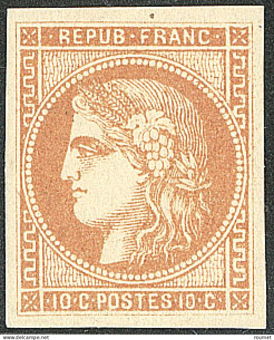 (*) No 43Ba, Bistre-orange, Pelurage Au Verso Mais Superbe D'aspect - 1870 Bordeaux Printing