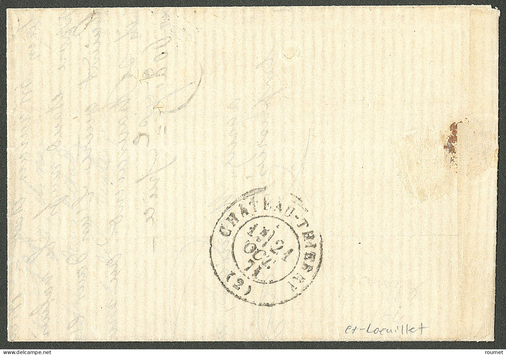 Quart Du No 37 + 37, Obl Ambulant "AVP 2°", Sur Lettre Avec Cad Gare De Reims 21 Oct 71, Exceptionnelle Association Et 1 - 1870 Assedio Di Parigi