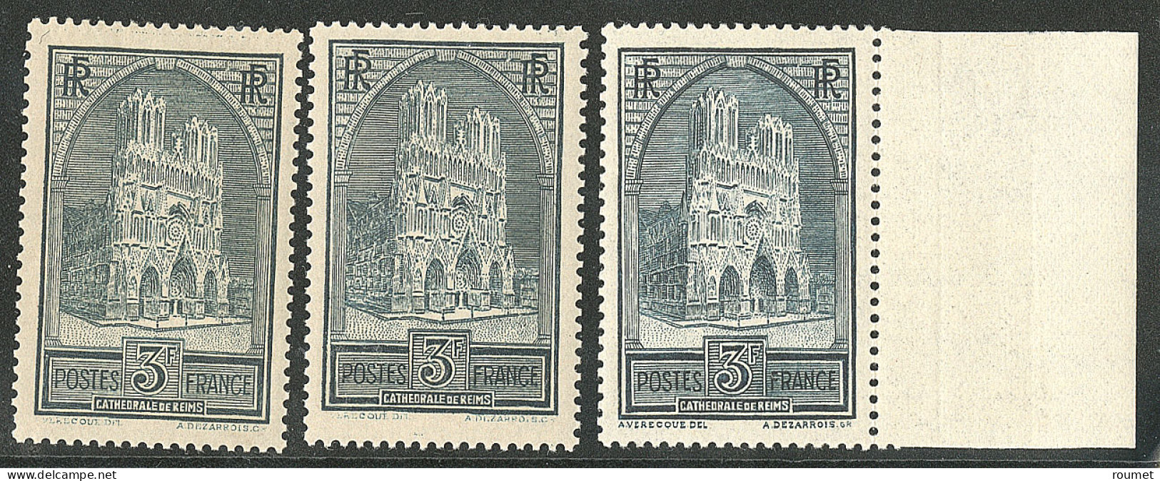 **  Cathédrale De Reims. Nos 259, 259a, 259c Bdf. - TB - Autres & Non Classés