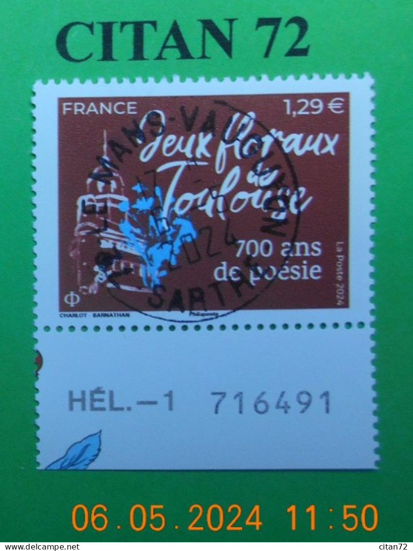 FRANCE 2024    JEUX  FLORAUX  DE  TOULOUSE 700  ANS  DE  POESIE   NEUF  OBLITERE  NUMEROTE - Used Stamps