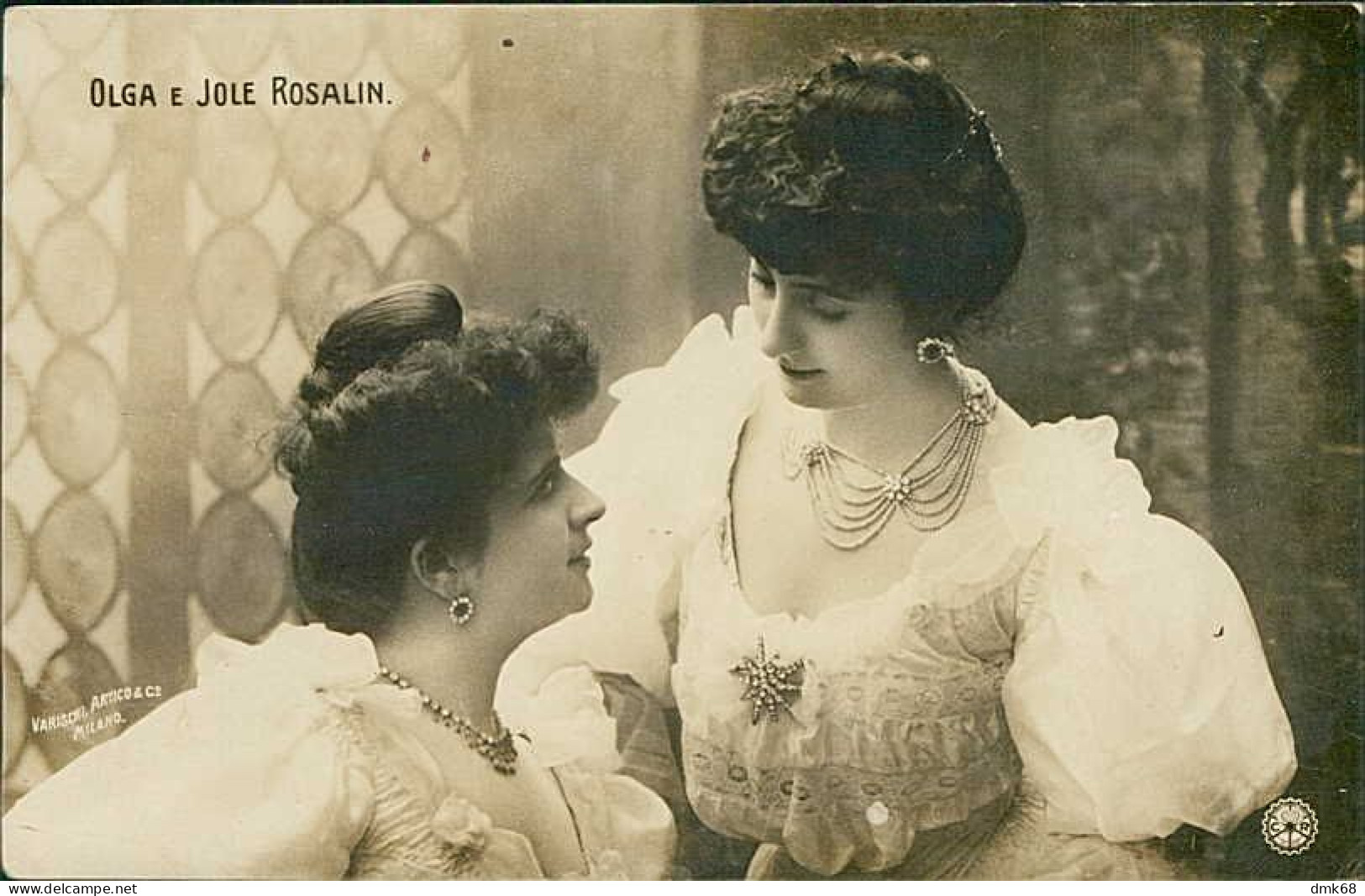 OLGA AND JOLE ROSALIN - OPERA SINGERS - RPPC POSTCARD - 1900s  (TEM545) - Cantantes Y Músicos