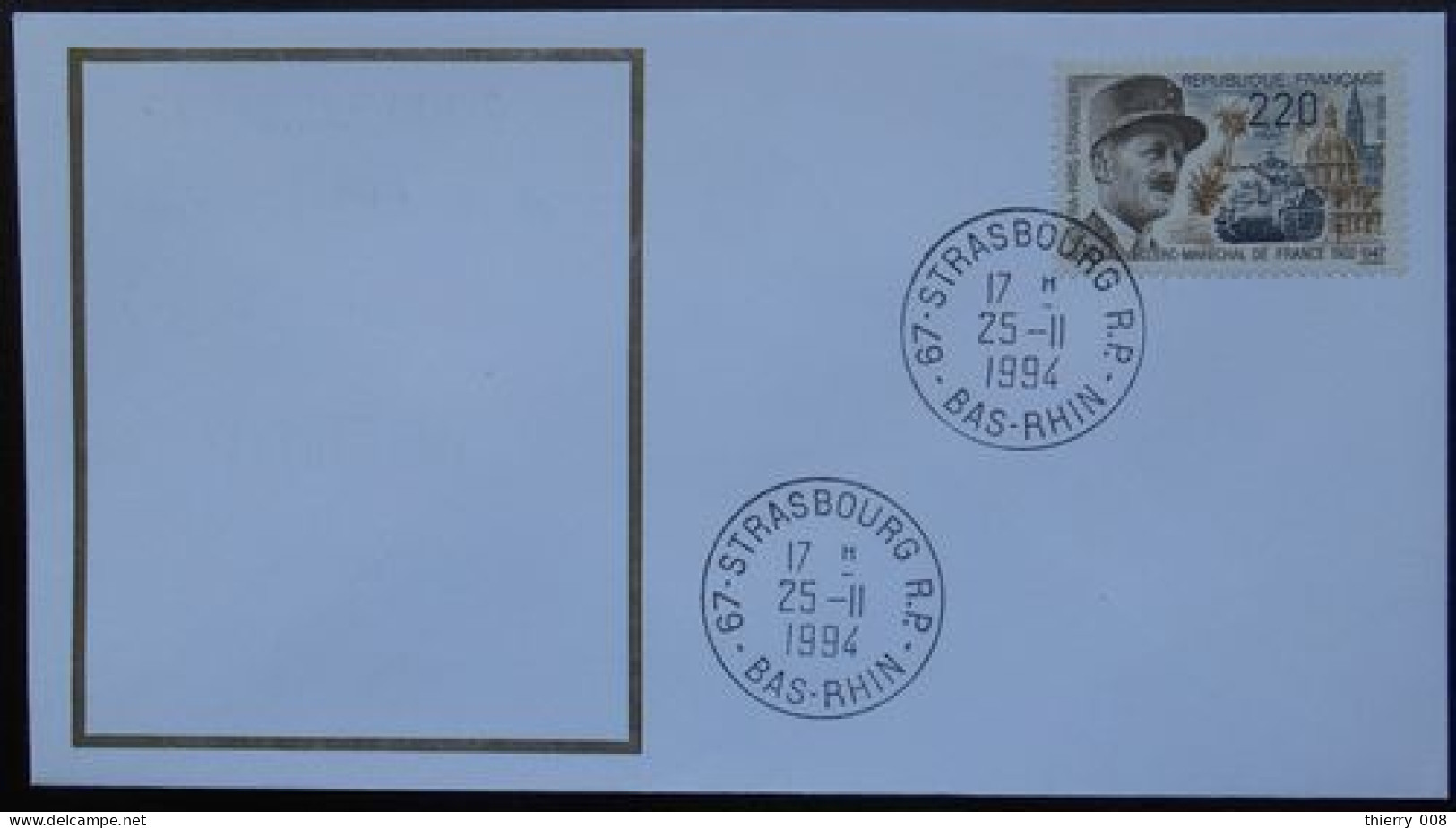 S208 Cachet Temporaire Strasbourg 67 Bas Rhin Libération 25 Novembre 1994 - Manual Postmarks