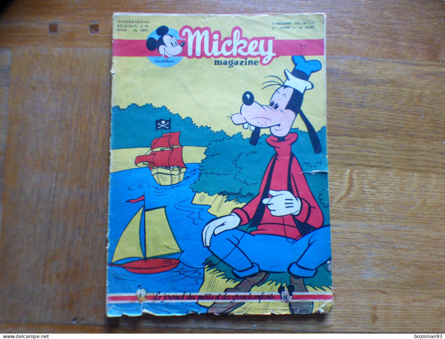 JOURNAL MICKEY BELGE  N° 113 Du 05/12/1952  COVER  GOOFY - Journal De Mickey