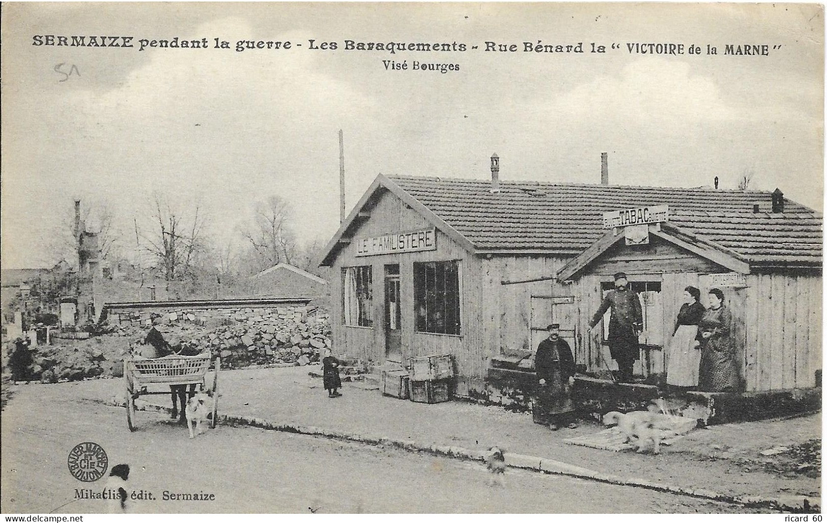 Cpa Sermaize, Les Baraquements Rue Bénard, Le Familistère, Tabac - Sermaize-les-Bains