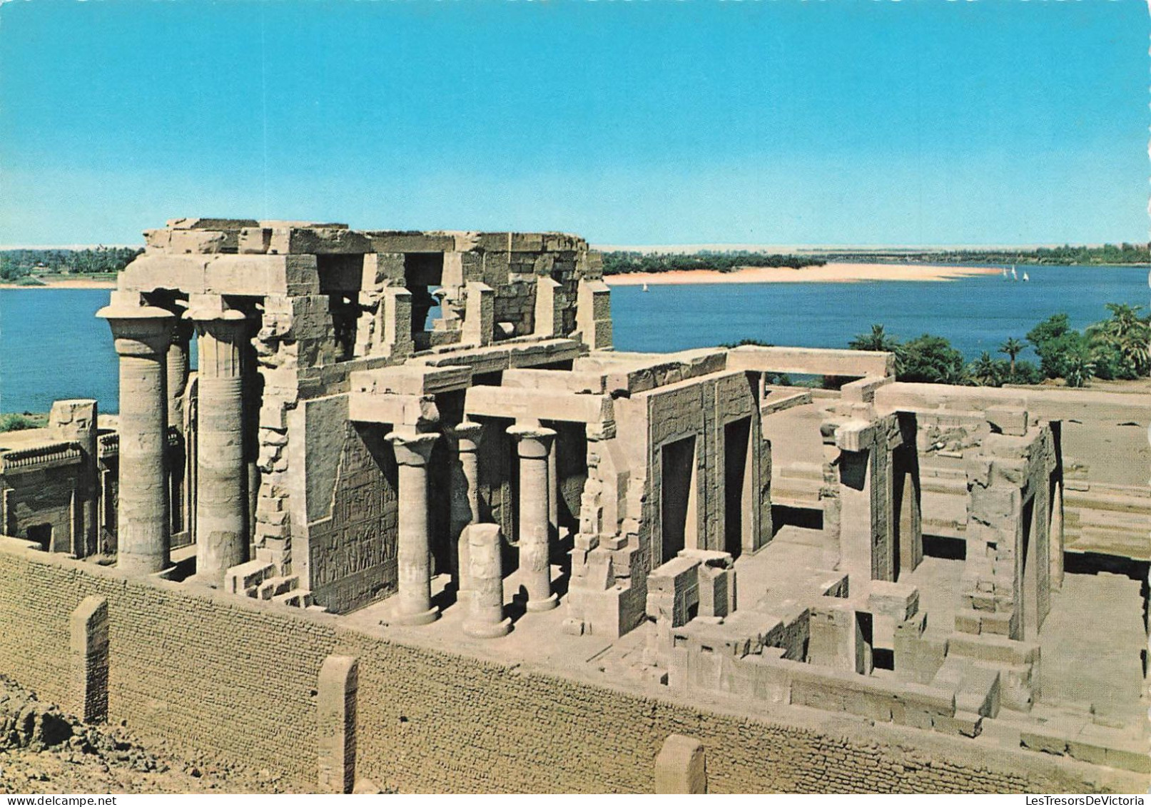 EGYPTE - Kom Ombo - Temple - Vue Sur Le Nil Derrière - Vue Générale - Carte Postale - Assouan