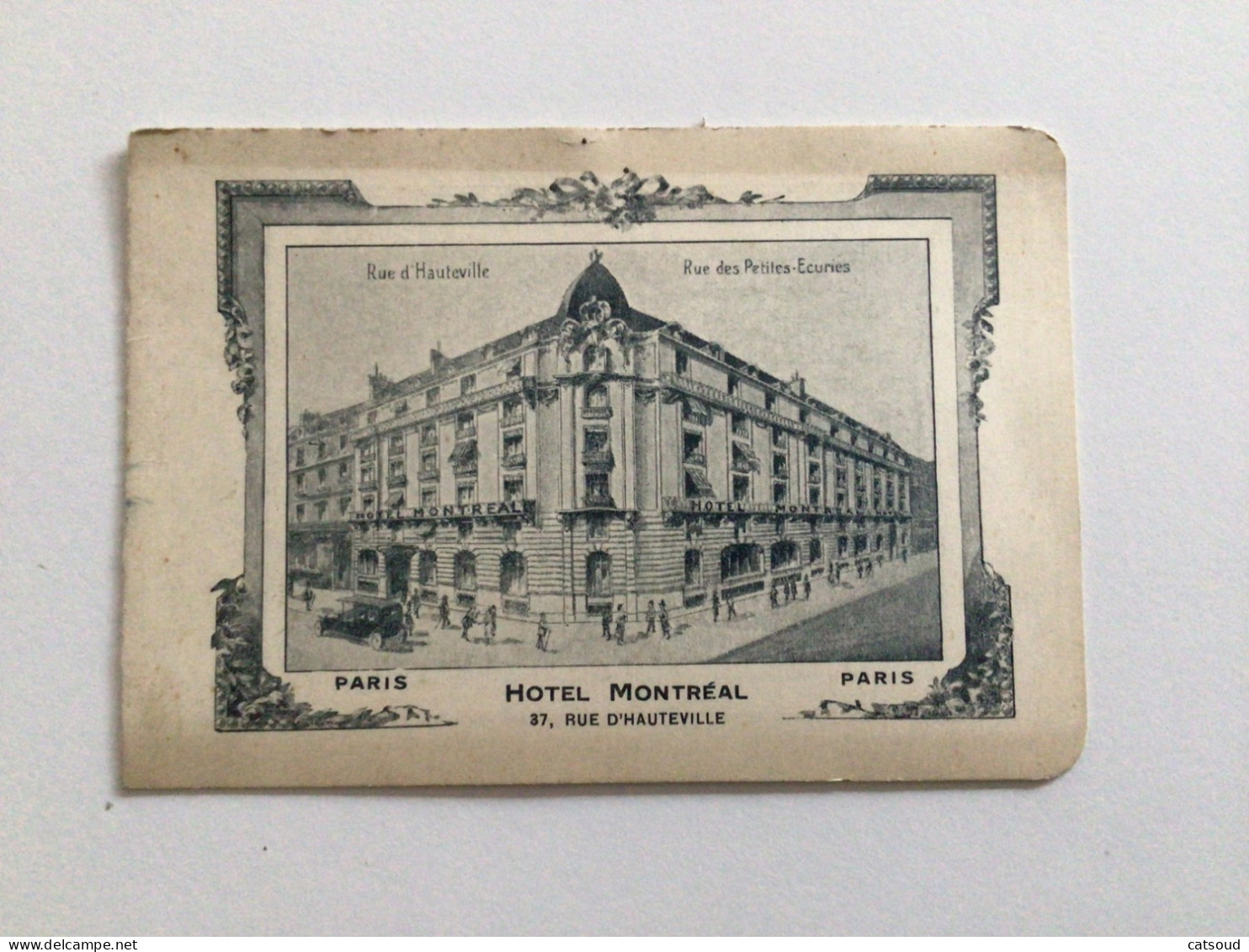 Ancienne Publicité Paris Hôtel Montréal 37, Rue D’Hauteville  Avec Tarif Et Plan - Advertising