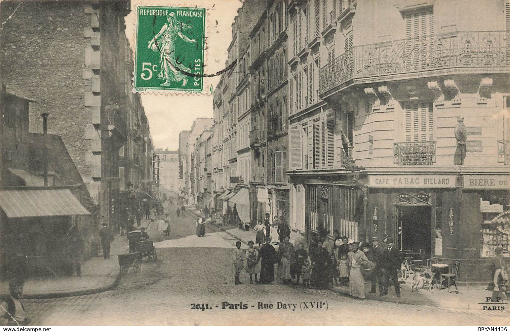PARIS - 17 ème - RUE DAVY ANIMEE - CAFE - TABAC - BILLARD - Paris (17)