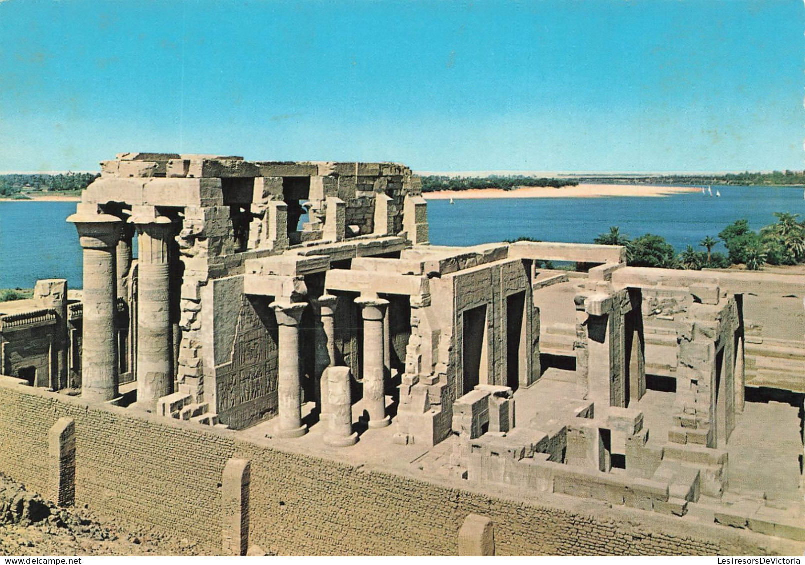 EGYPTE - Kom Ombo - Temple - Vue Sur Le Nil Derrière - Vue Générale - Carte Postale - Aswan