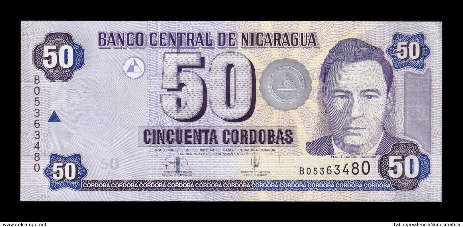 Nicaragua 50 Córdobas 2006 Pick 198 Sc Unc - Nicaragua